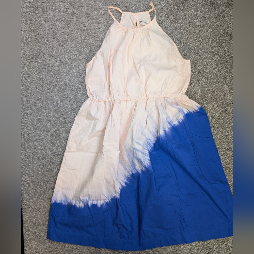 Crewcuts Peach and Blue Casual Kids Dress
